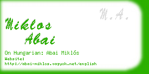 miklos abai business card
